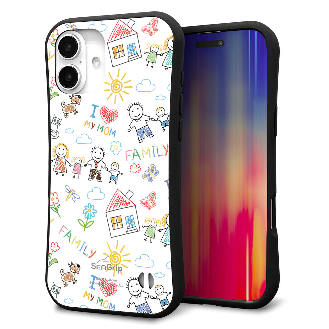 iPhone16 Plus スマホケース 「SEA Grip」 グリップケース Sライン 【709 ファミリー】 UV印刷