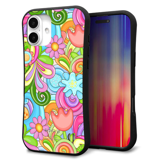 iPhone16 Plus スマホケース 「SEA Grip」 グリップケース Sライン 【713 ミラクルフラワー】 UV印刷