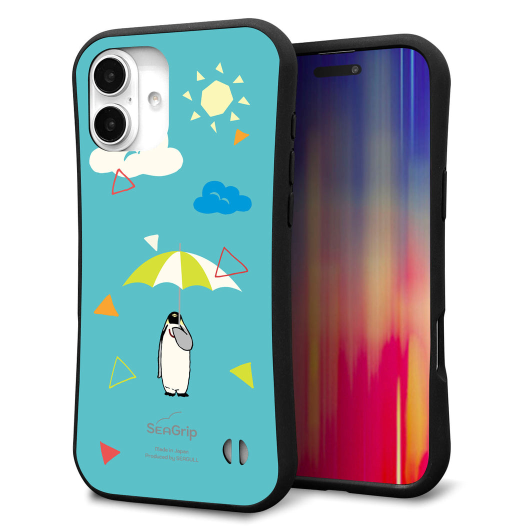 iPhone16 Plus スマホケース 「SEA Grip」 グリップケース Sライン 【FD815 アニマルサマー】 UV印刷