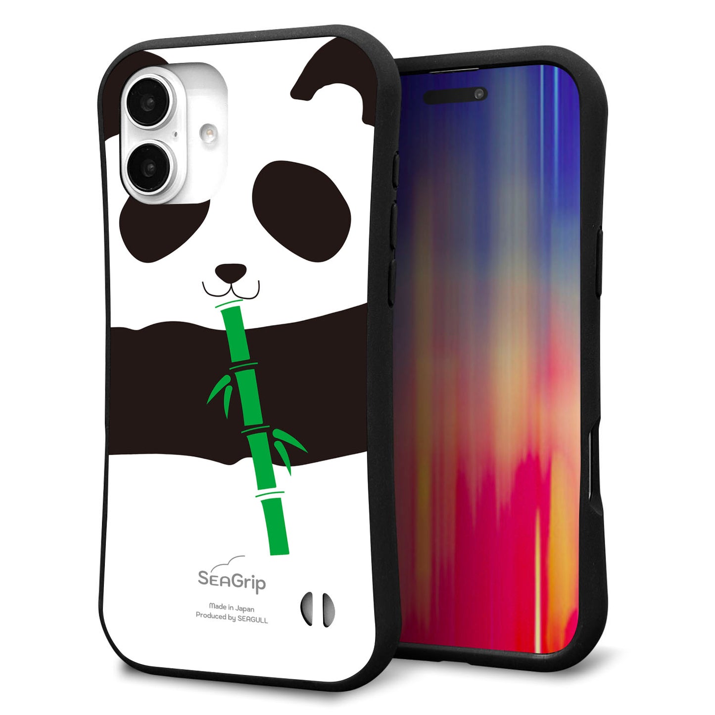 iPhone16 Plus スマホケース 「SEA Grip」 グリップケース Sライン 【FD817 パンダ817】 UV印刷