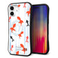 iPhone16 Plus スマホケース 「SEA Grip」 グリップケース Sライン 【HA210 金魚 水彩ストライプ ブルー 】 UV印刷