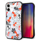 iPhone16 Plus スマホケース 「SEA Grip」 グリップケース Sライン 【HA216 金魚 花柄 グレー 】 UV印刷