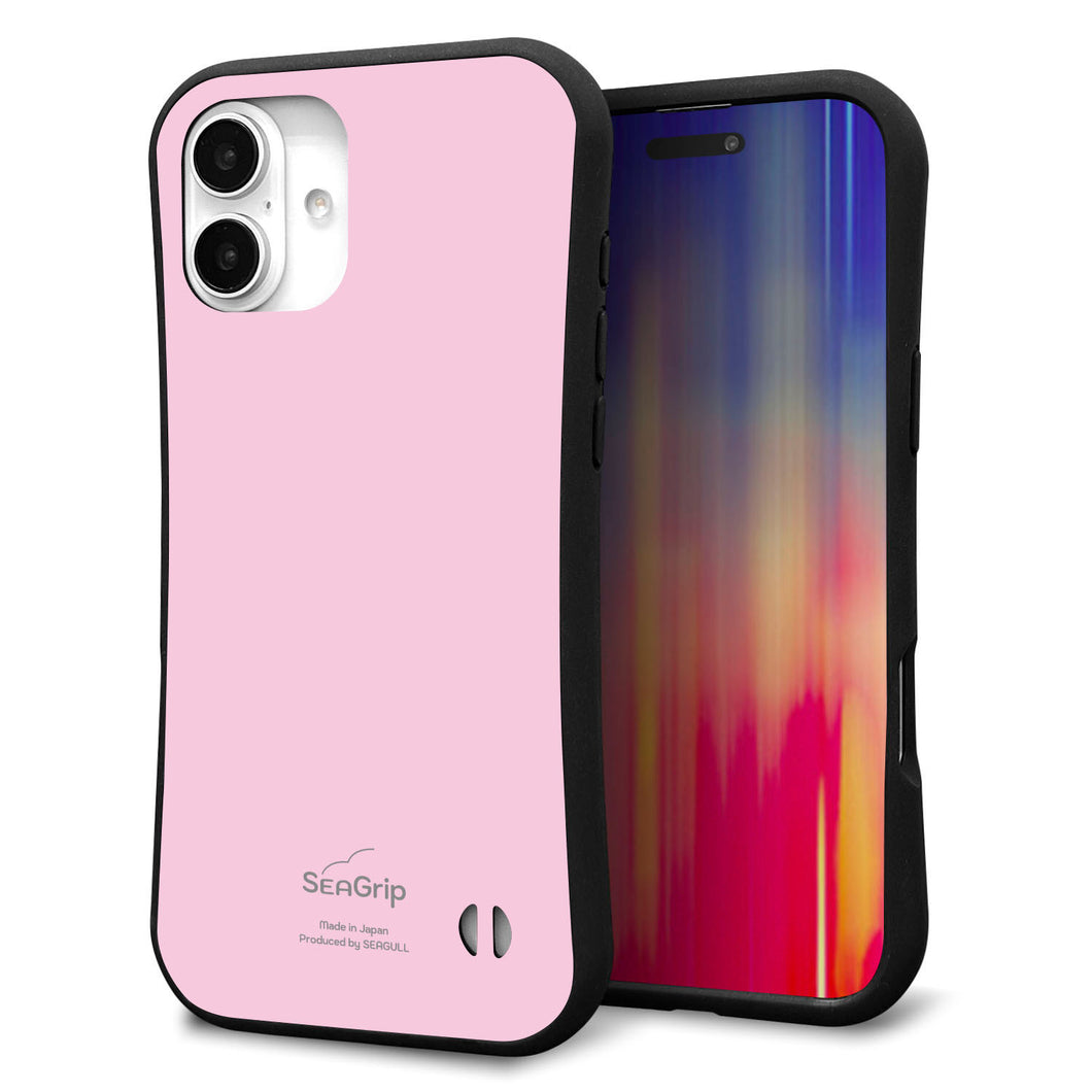 iPhone16 Plus スマホケース 「SEA Grip」 グリップケース Sライン 【KM903 パステルカラー(パステルローズピンク)】 UV印刷