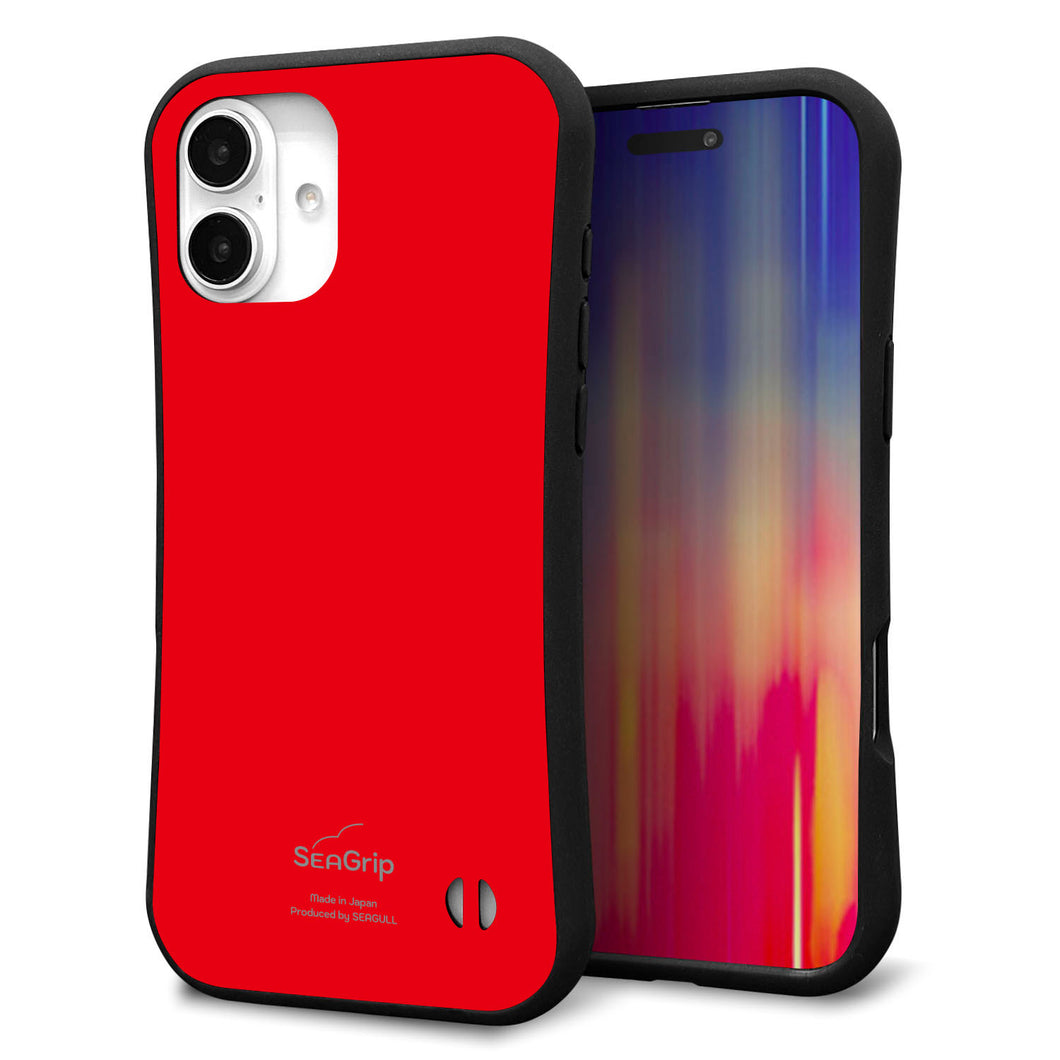 iPhone16 Plus スマホケース 「SEA Grip」 グリップケース Sライン 【KM915 ポップカラー(レッド)】 UV印刷