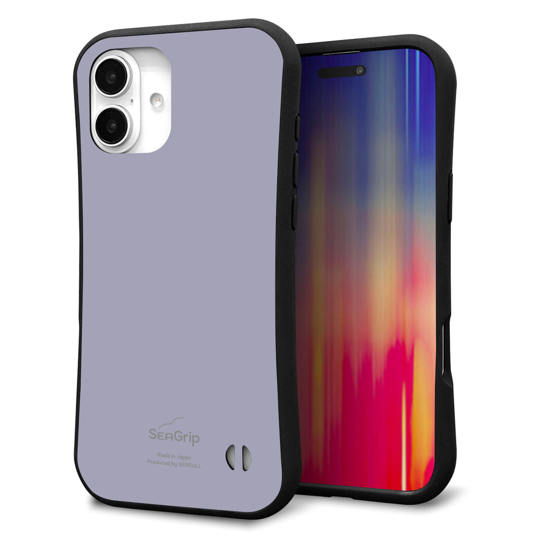 iPhone16 Plus スマホケース 「SEA Grip」 グリップケース Sライン 【KM930 くすみカラー グレー】 UV印刷
