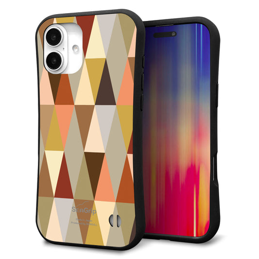 iPhone16 Plus スマホケース 「SEA Grip」 グリップケース Sライン 【MG802 マルチブラウン】 UV印刷