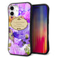 iPhone16 Plus スマホケース 「SEA Grip」 グリップケース Sライン 【SC863 リバティプリント フラワーエンブレム（パープル）】 UV印刷