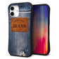 iPhone16 Plus スマホケース 「SEA Grip」 グリップケース Sライン 【SC921 ダメージデニム レザータグ】 UV印刷