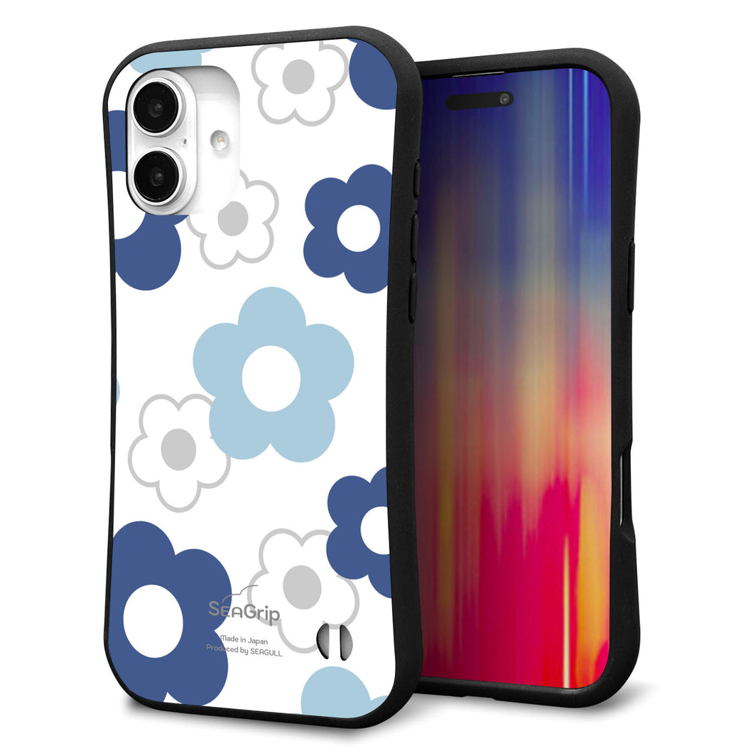 iPhone16 Plus スマホケース 「SEA Grip」 グリップケース Sライン 【SC923 デイジー ブルー】 UV印刷