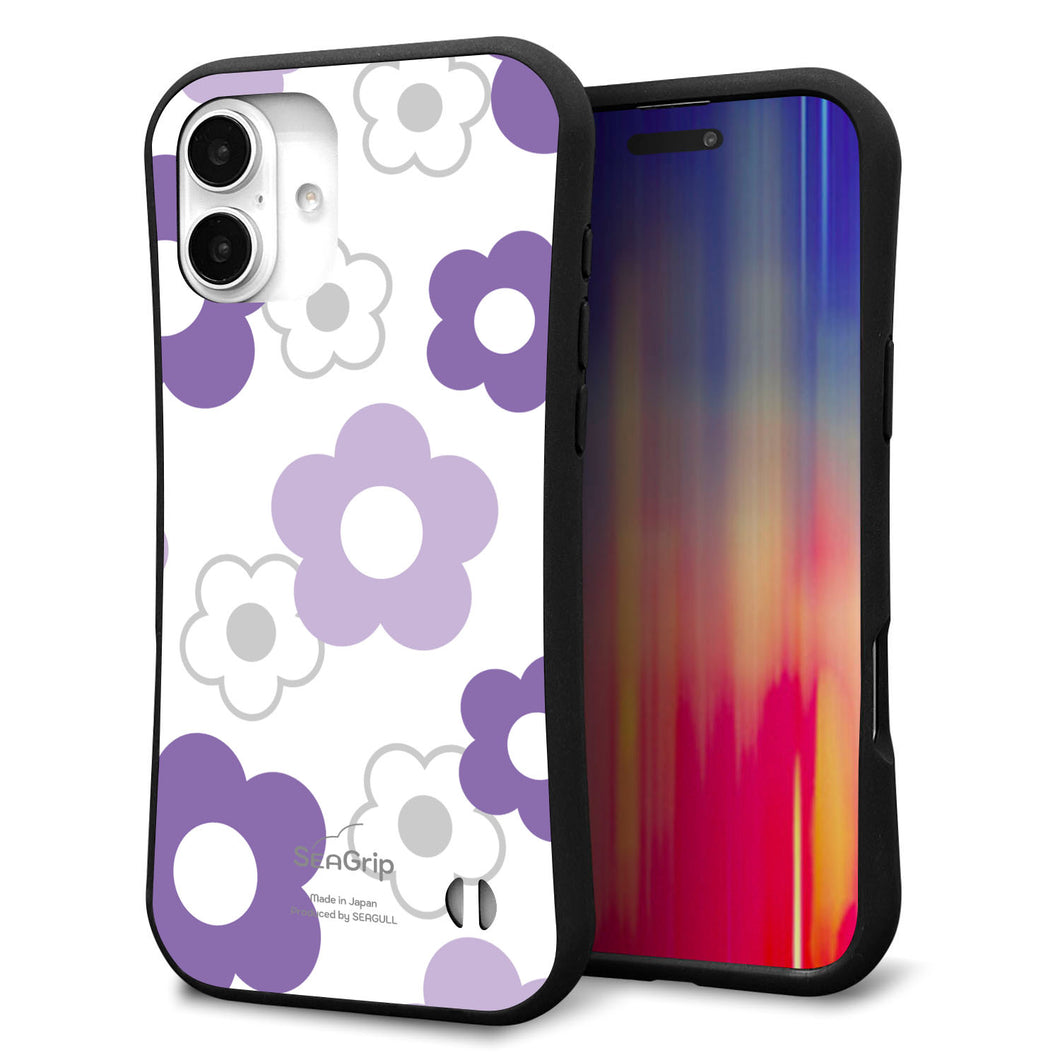 iPhone16 Plus スマホケース 「SEA Grip」 グリップケース Sライン 【SC925 デイジー パープル】 UV印刷