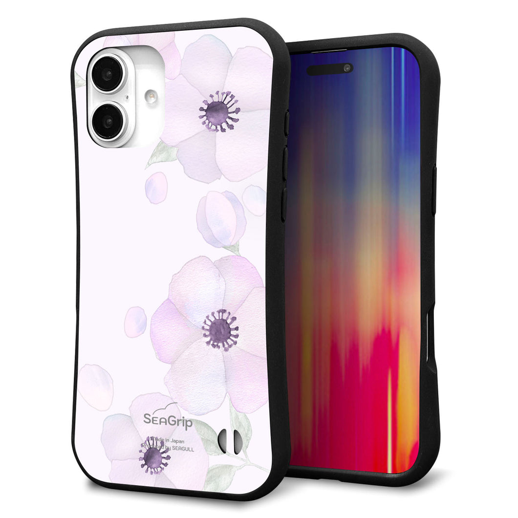 iPhone16 Plus スマホケース 「SEA Grip」 グリップケース Sライン 【SC950 ドゥ・フルール（パウダーバイオレット）】 UV印刷