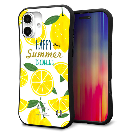 iPhone16 Plus スマホケース 「SEA Grip」 グリップケース Sライン 【SC955 ハッピーサマー レモン】 UV印刷