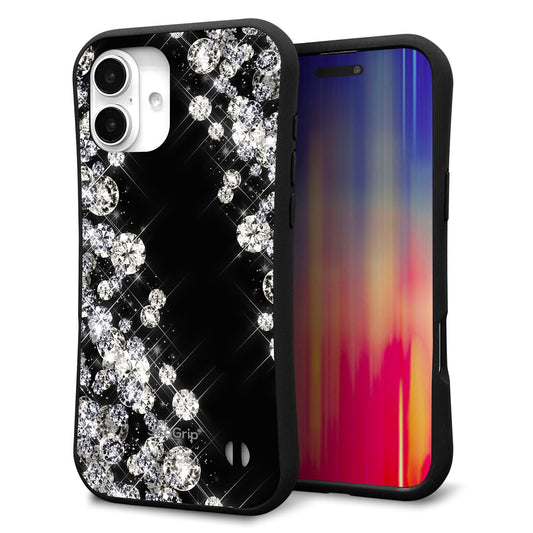 iPhone16 Plus スマホケース 「SEA Grip」 グリップケース Sライン 【YA887 ストライプネコ01】 UV印刷