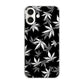 iPhone16 Plus 高画質仕上げ 背面印刷 ハードケース 【064 モノトーン大麻ブラック】