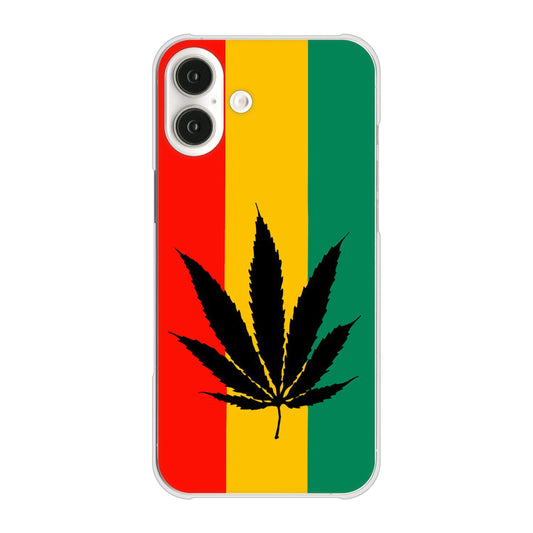 iPhone16 Plus 高画質仕上げ 背面印刷 ハードケース 【083 大麻ラスタカラー】