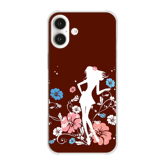 iPhone16 Plus 高画質仕上げ 背面印刷 ハードケース 【110 ハイビスカスと少女】