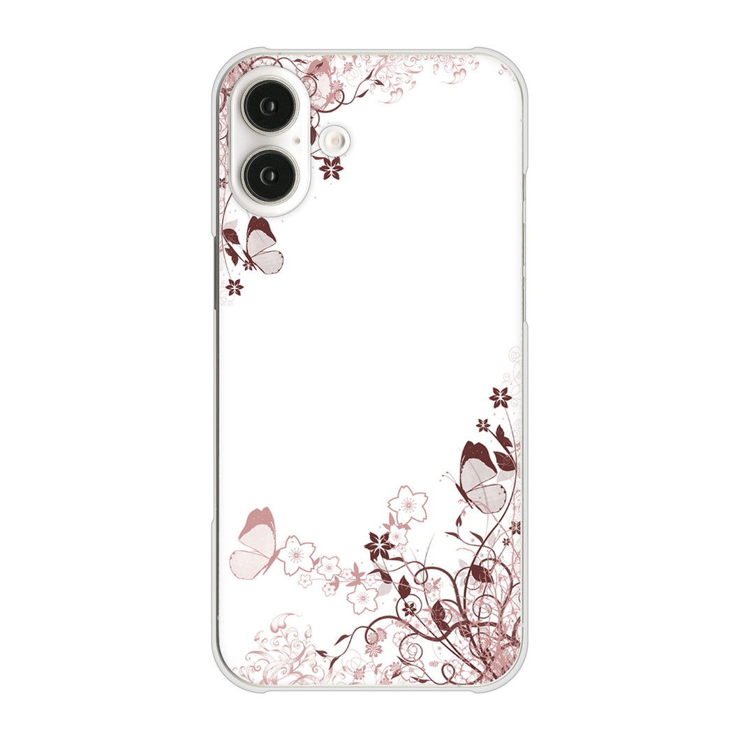iPhone16 Plus 高画質仕上げ 背面印刷 ハードケースバタフライ