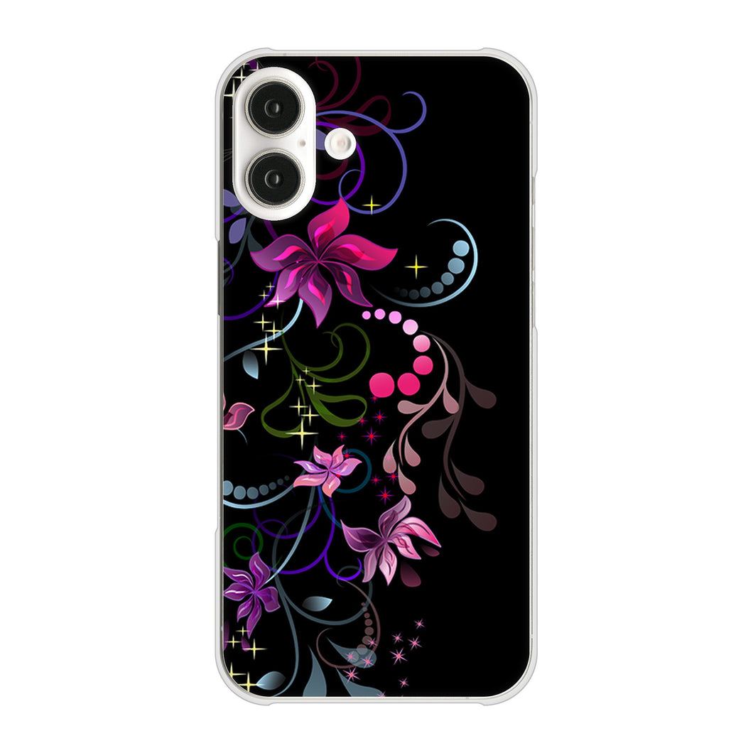 iPhone16 Plus 高画質仕上げ 背面印刷 ハードケース 【263 闇に浮かぶ華】