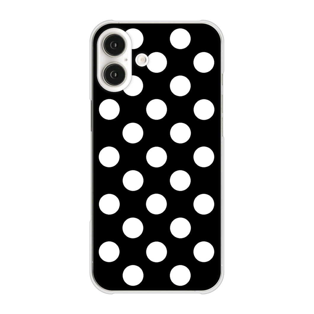 iPhone16 Plus 高画質仕上げ 背面印刷 ハードケースシンプル柄（水玉）