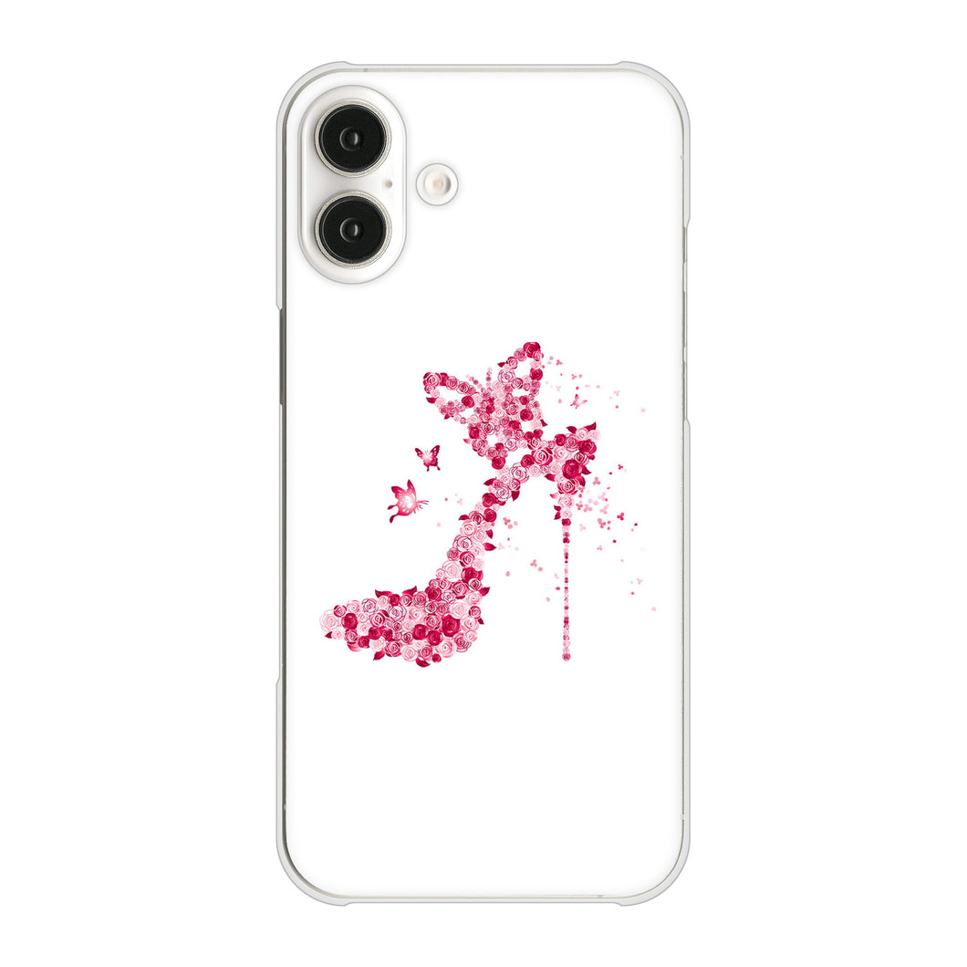 iPhone16 Plus 高画質仕上げ 背面印刷 ハードケース 【387 薔薇のハイヒール】