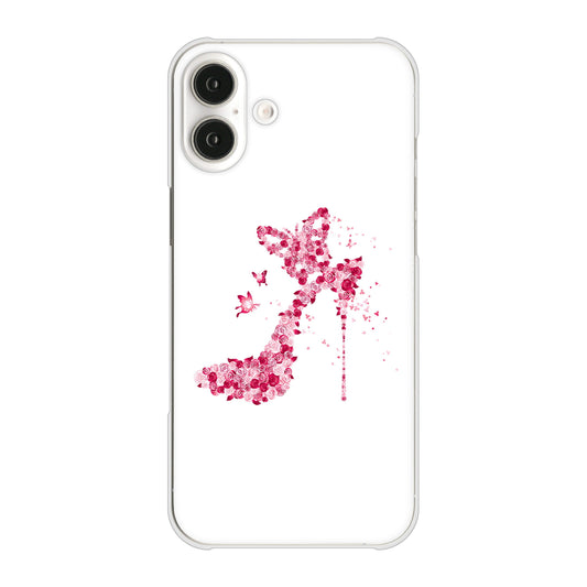 iPhone16 Plus 高画質仕上げ 背面印刷 ハードケース 【387 薔薇のハイヒール】