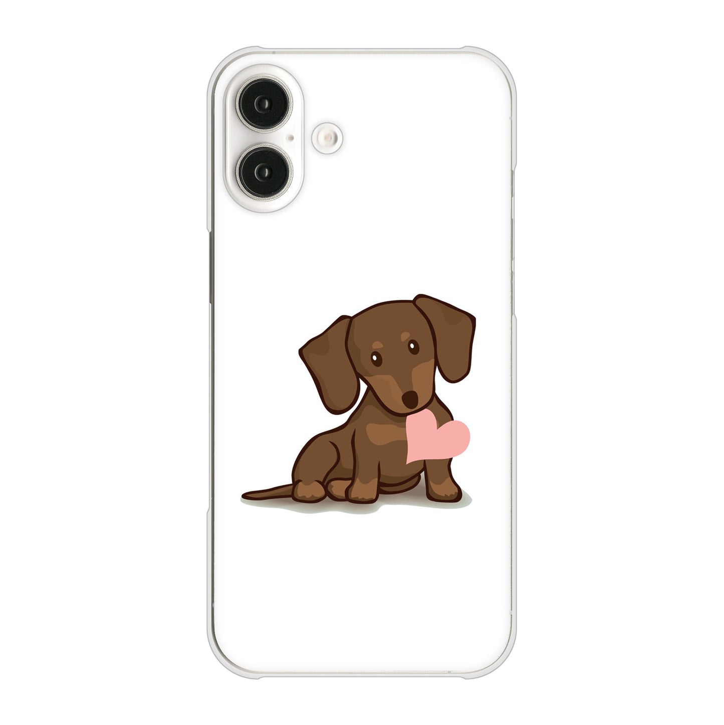 iPhone16 Plus 高画質仕上げ 背面印刷 ハードケース 【394 I love ダックス】