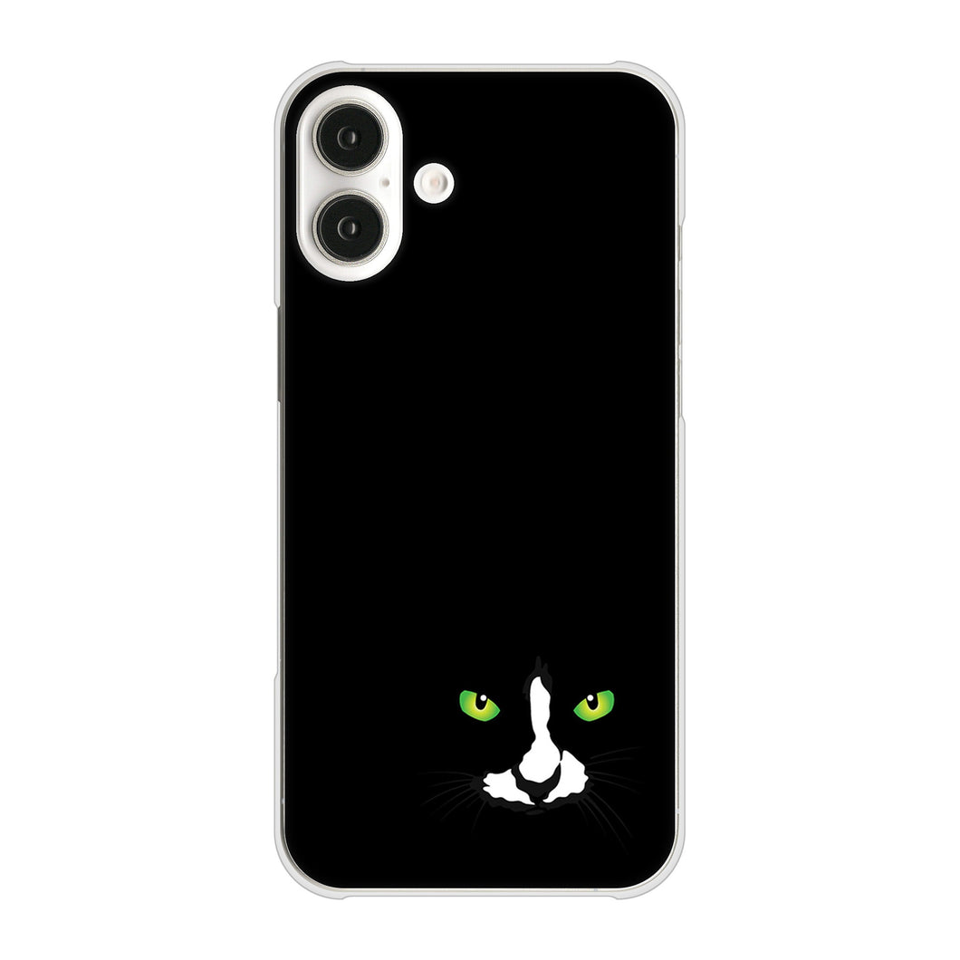 iPhone16 Plus 高画質仕上げ 背面印刷 ハードケース 【398 黒ネコ】