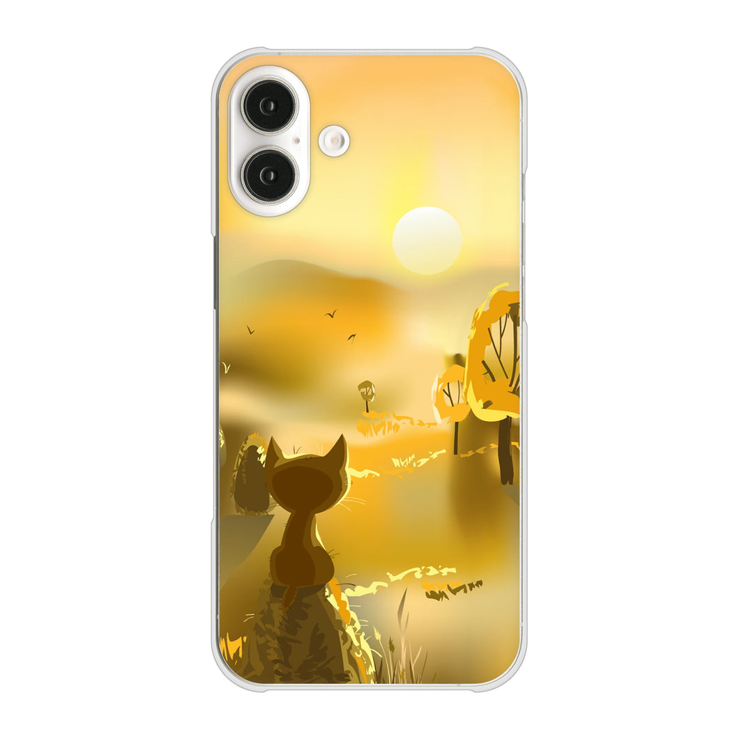 iPhone16 Plus 高画質仕上げ 背面印刷 ハードケース 【400 たそがれの猫】