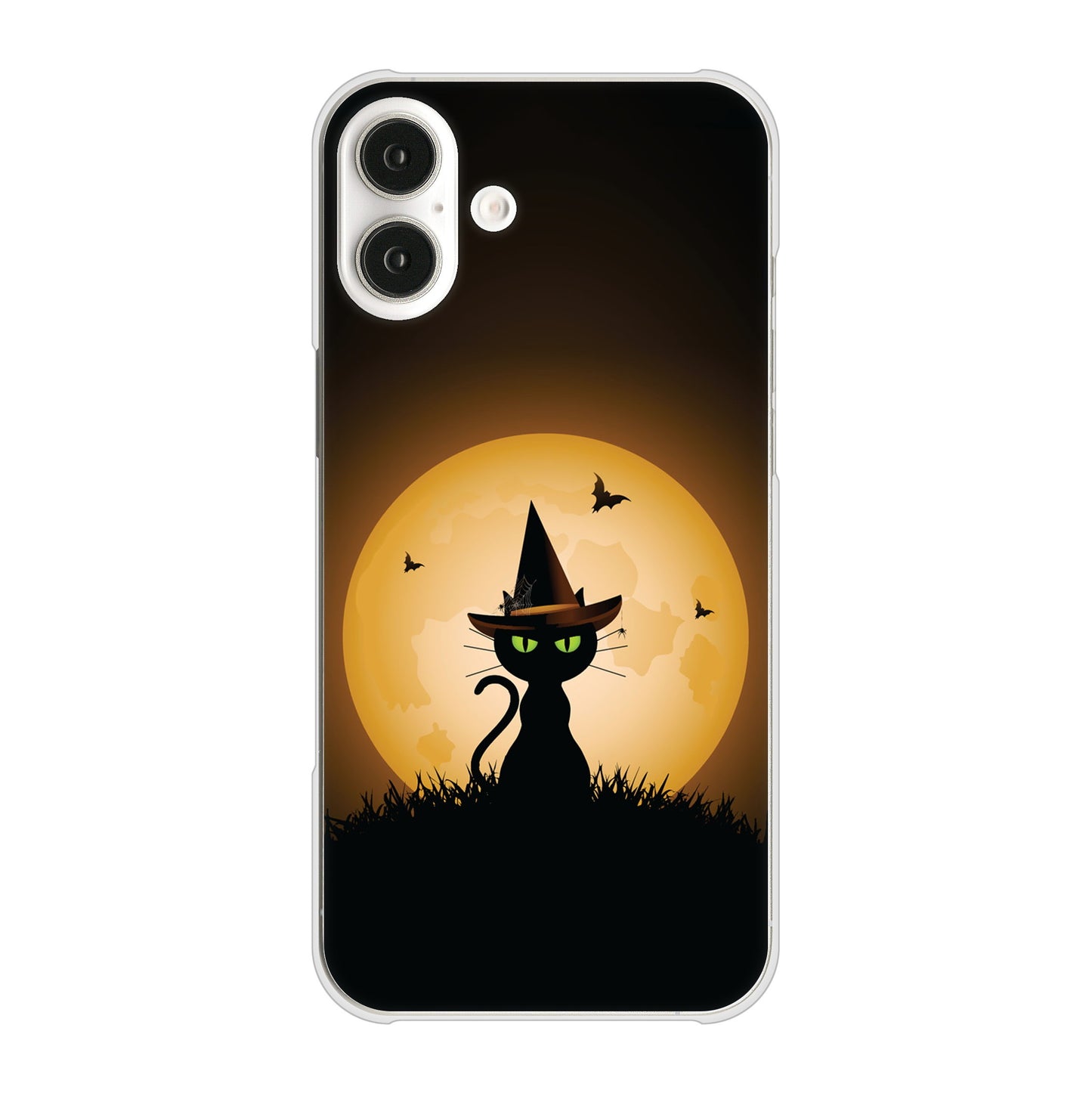iPhone16 Plus 高画質仕上げ 背面印刷 ハードケース夜とネコ