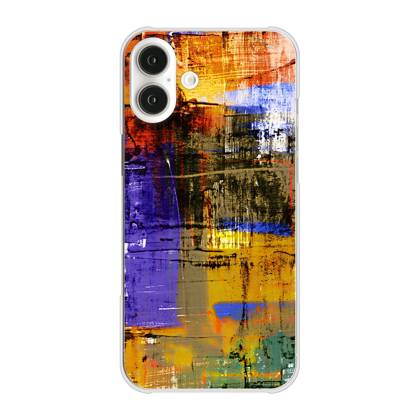 iPhone16 Plus 高画質仕上げ 背面印刷 ハードケース 【609 クラッシュアートBL】