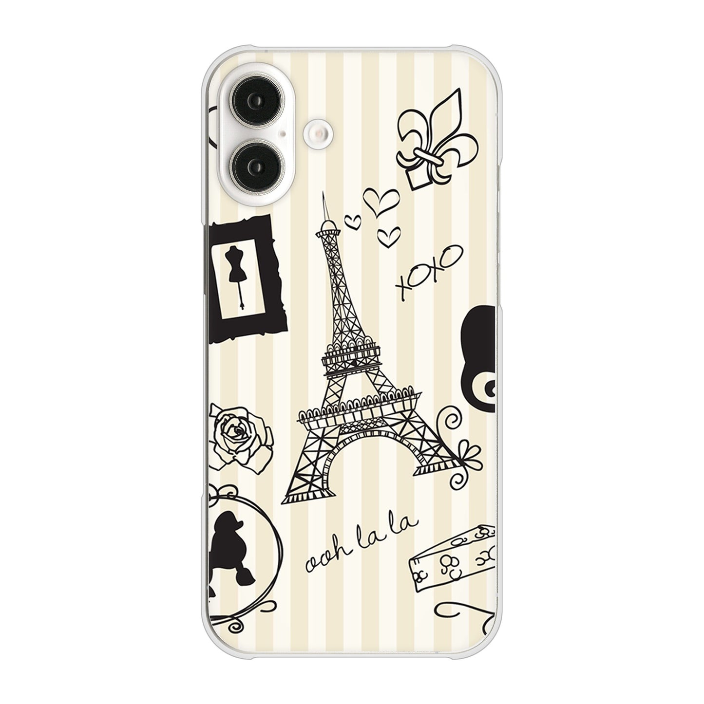 iPhone16 Plus 高画質仕上げ 背面印刷 ハードケースLOVE フランス
