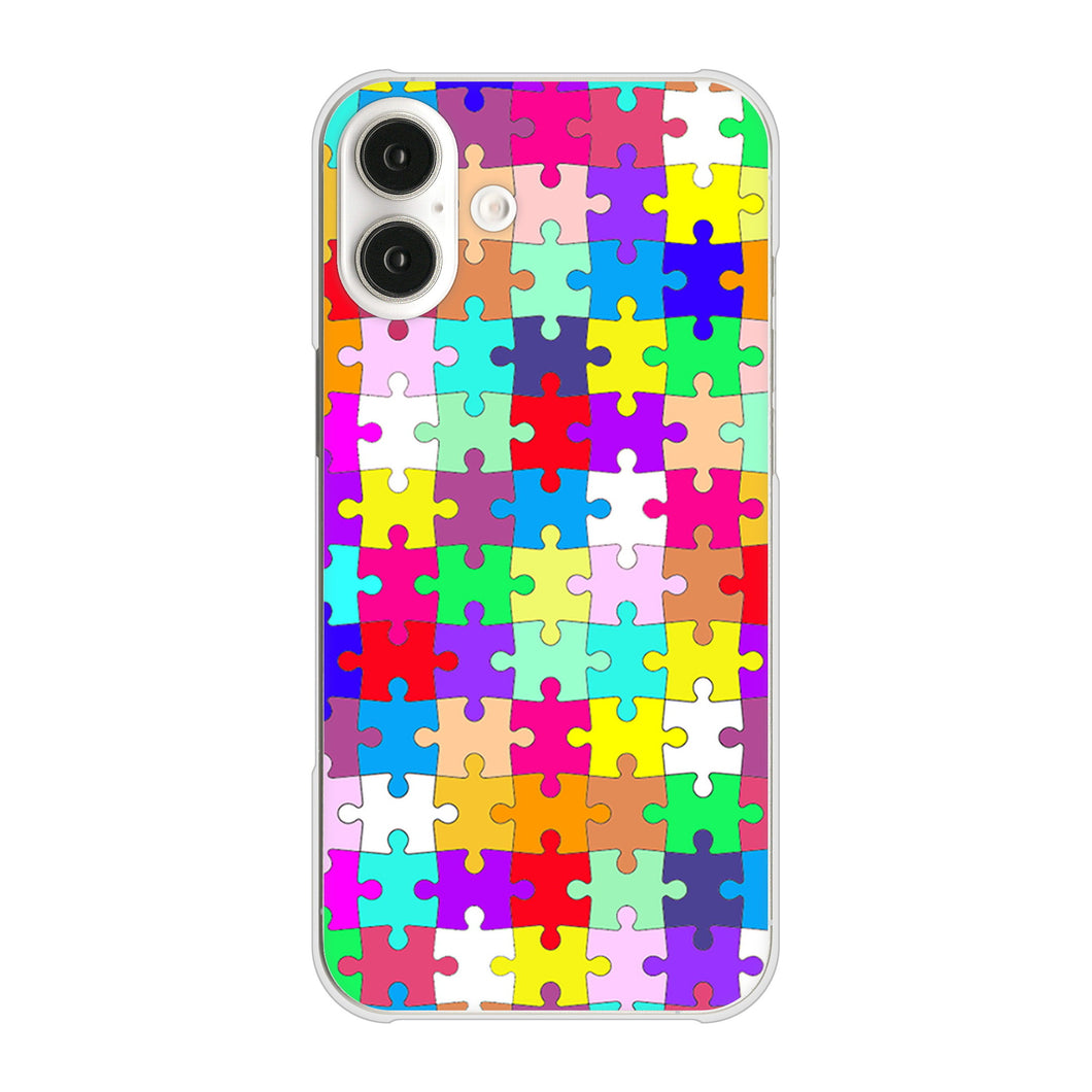 iPhone16 Plus 高画質仕上げ 背面印刷 ハードケース 【727 カラフルパズル】