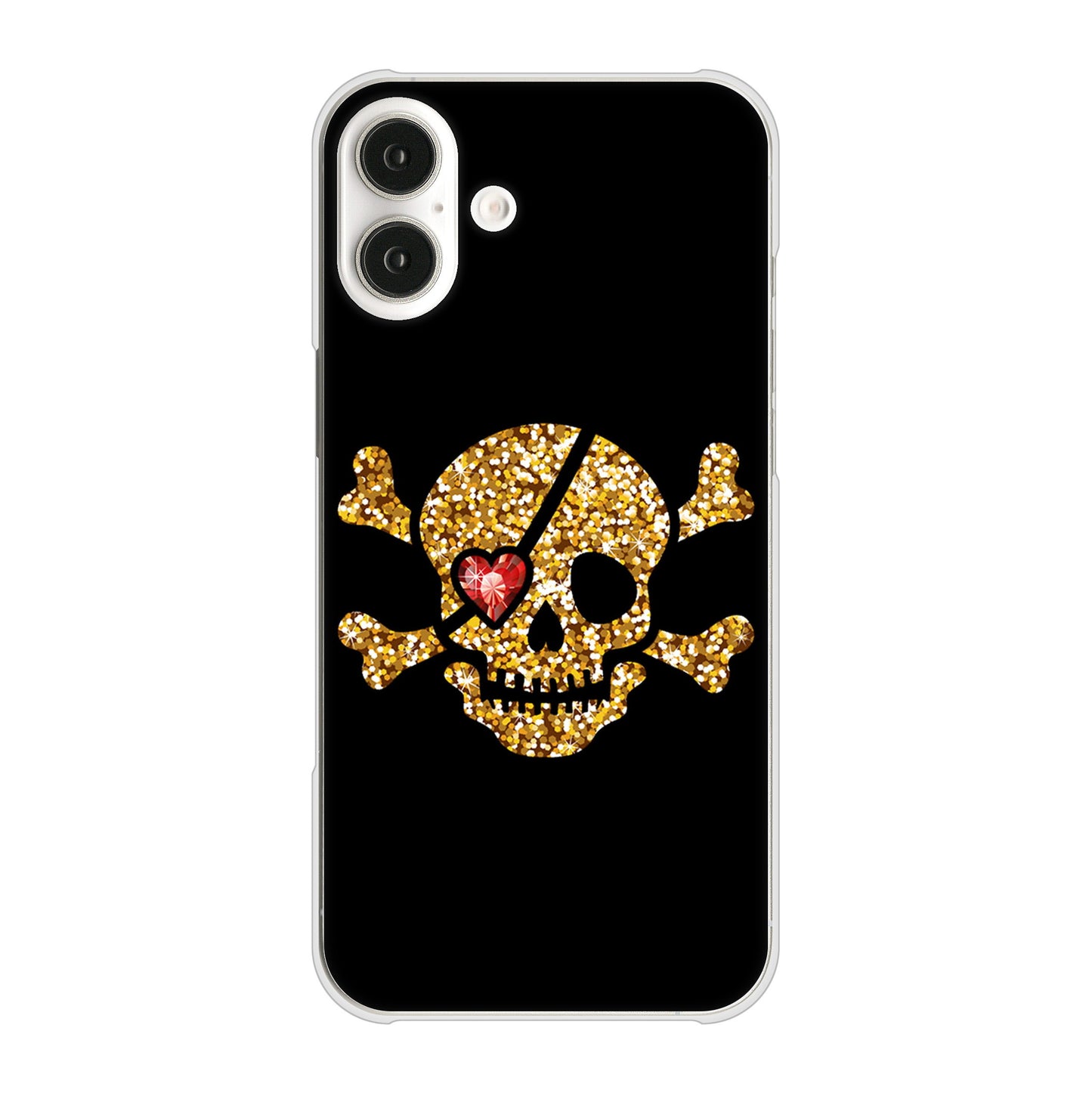 iPhone16 Plus 高画質仕上げ 背面印刷 ハードケース 【1082 海賊ドクロ】