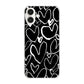 iPhone16 Plus 高画質仕上げ 背面印刷 ハードケース 【1124 ハート BK＆WH】