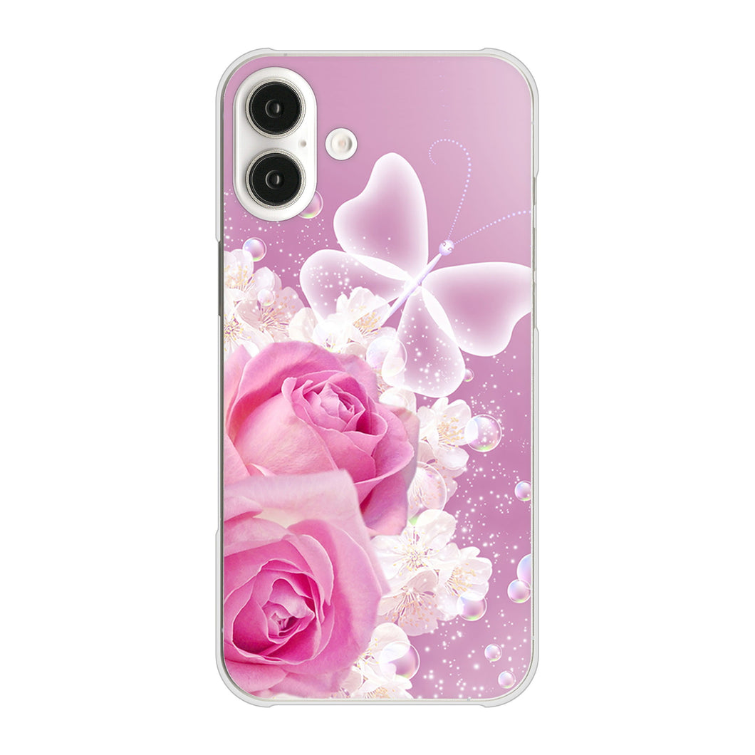 iPhone16 Plus 高画質仕上げ 背面印刷 ハードケースロマンチックなバラ