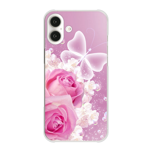 iPhone16 Plus 高画質仕上げ 背面印刷 ハードケースロマンチックなバラ