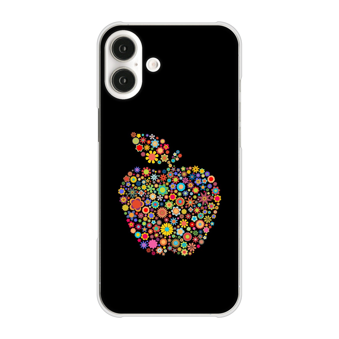 iPhone16 Plus 高画質仕上げ 背面印刷 ハードケース 【1195 カラフルアップル】