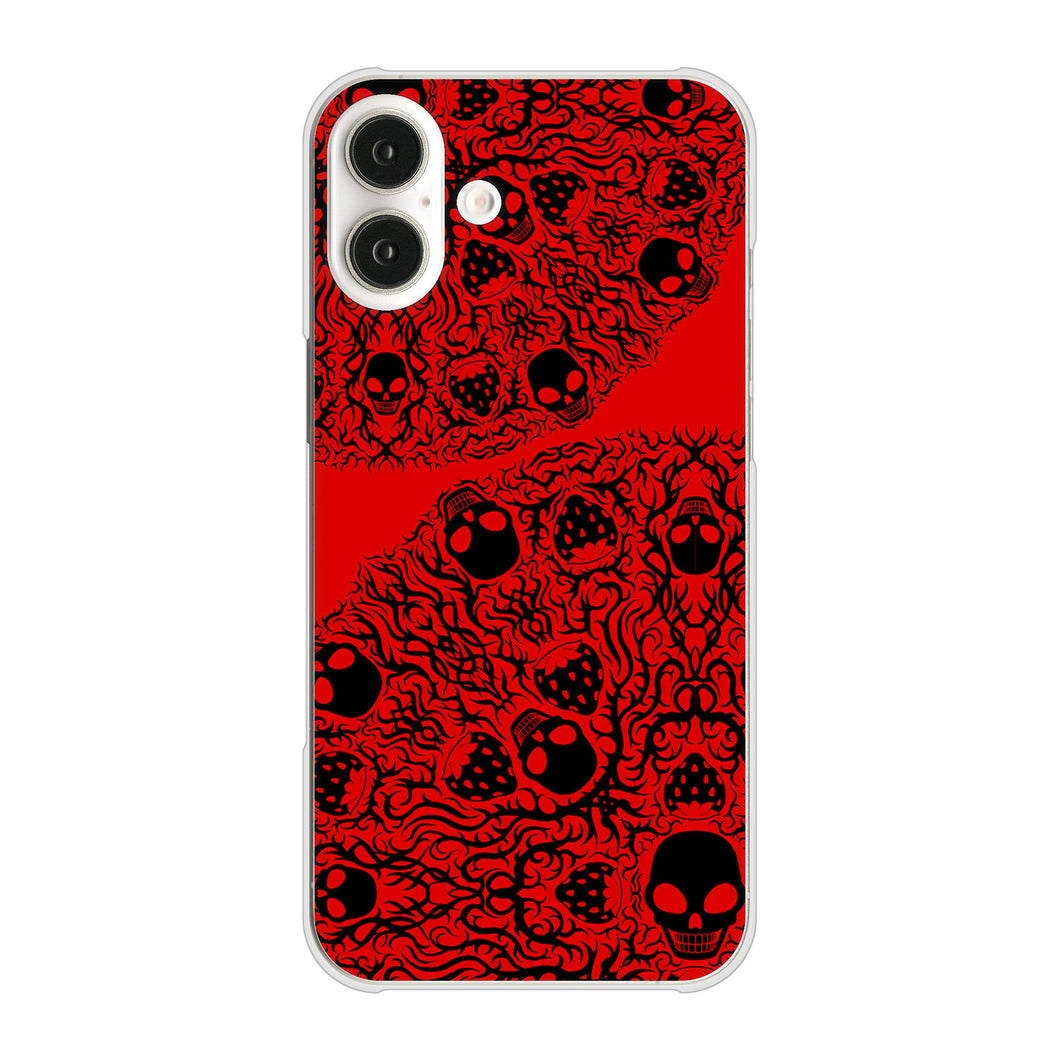 iPhone16 Plus 高画質仕上げ 背面印刷 ハードケースむかいあぐる 苺骸骨曼荼羅