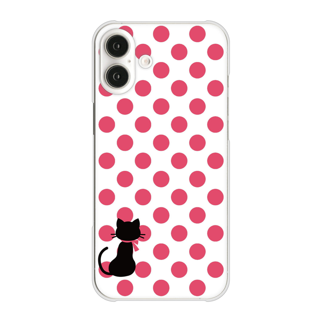 iPhone16 Plus 高画質仕上げ 背面印刷 ハードケースネコとシンプルミルキー