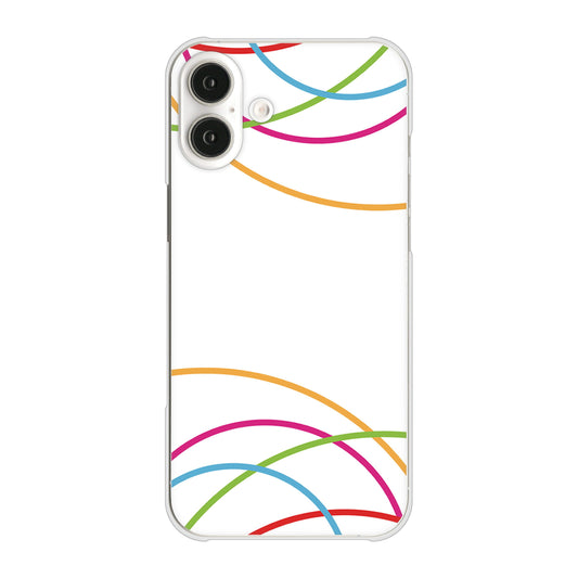 iPhone16 Plus 高画質仕上げ 背面印刷 ハードケース 【IB912 重なり合う曲線】