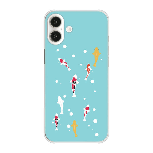 iPhone16 Plus 高画質仕上げ 背面印刷 ハードケース 【KG800 コイの遊泳】