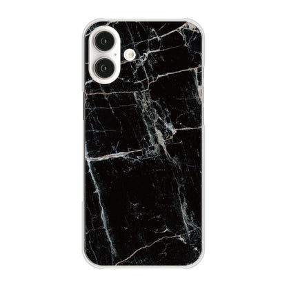 iPhone16 Plus 高画質仕上げ 背面印刷 ハードケース大理石BK