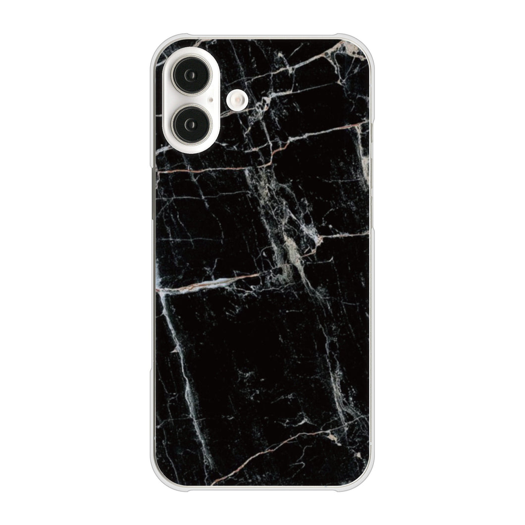 iPhone16 Plus 高画質仕上げ 背面印刷 ハードケース大理石BK