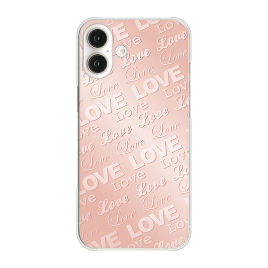iPhone16 Plus 高画質仕上げ 背面印刷 ハードケースエンボス風LOVEリンク