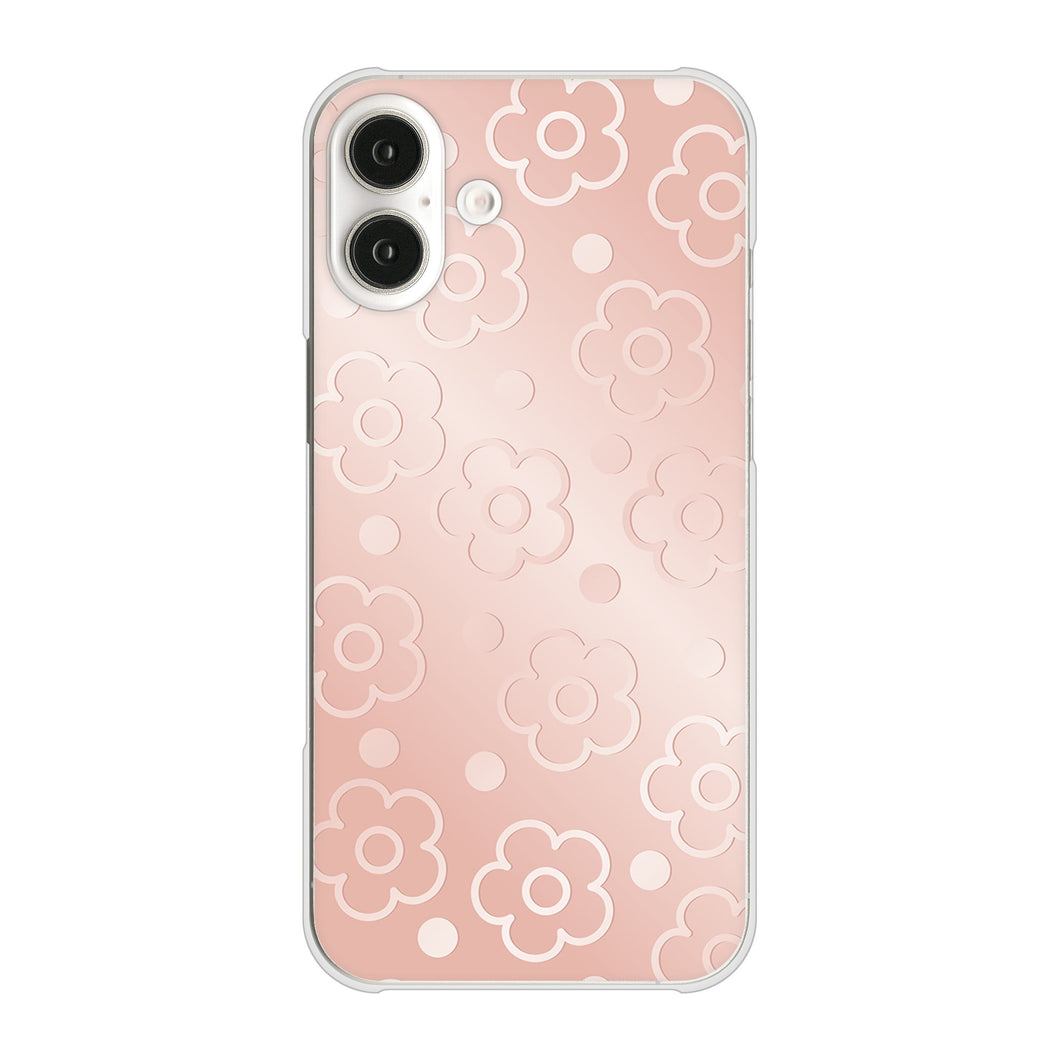 iPhone16 Plus 高画質仕上げ 背面印刷 ハードケースエンボス風デイジーシンプル