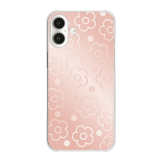 iPhone16 Plus 高画質仕上げ 背面印刷 ハードケースエンボス風デイジーシンプル