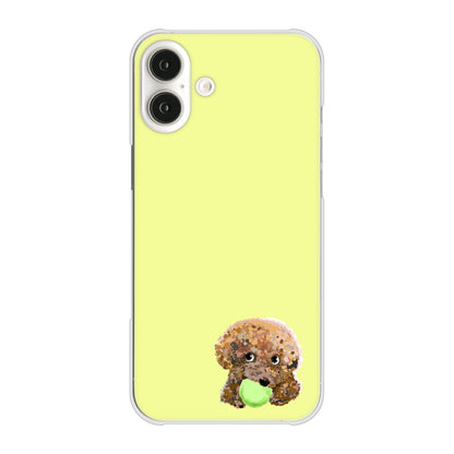 iPhone16 Plus 高画質仕上げ 背面印刷 ハードケーストイプードル＆ボール