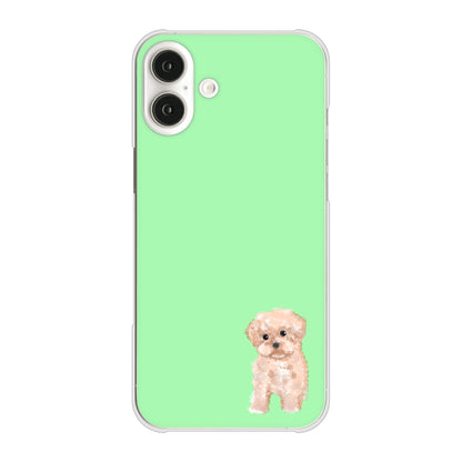 iPhone16 Plus 高画質仕上げ 背面印刷 ハードケーストイプードルアプリコット