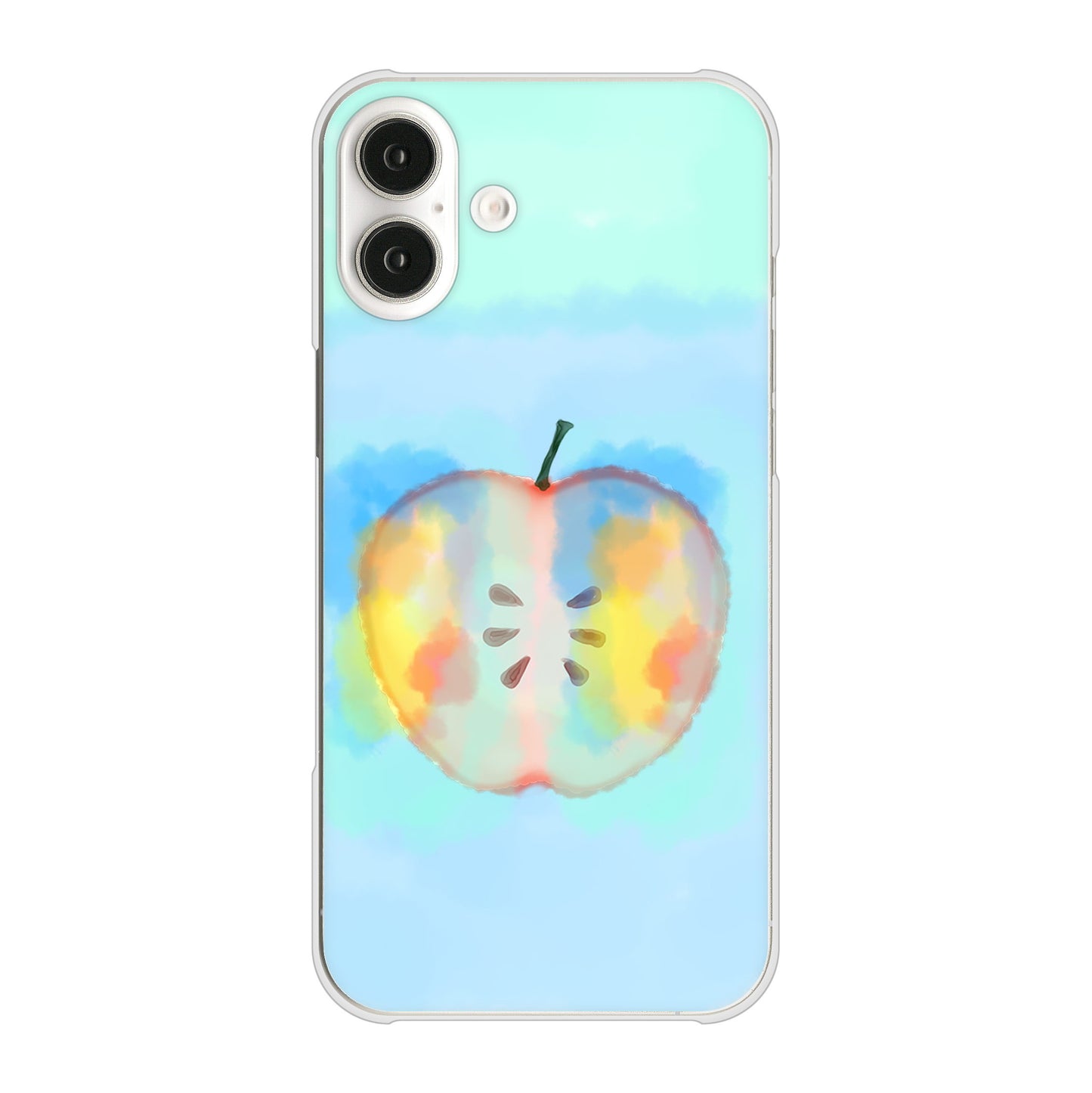 iPhone16 Plus 高画質仕上げ 背面印刷 ハードケース 【YJ181 りんご 水彩181】