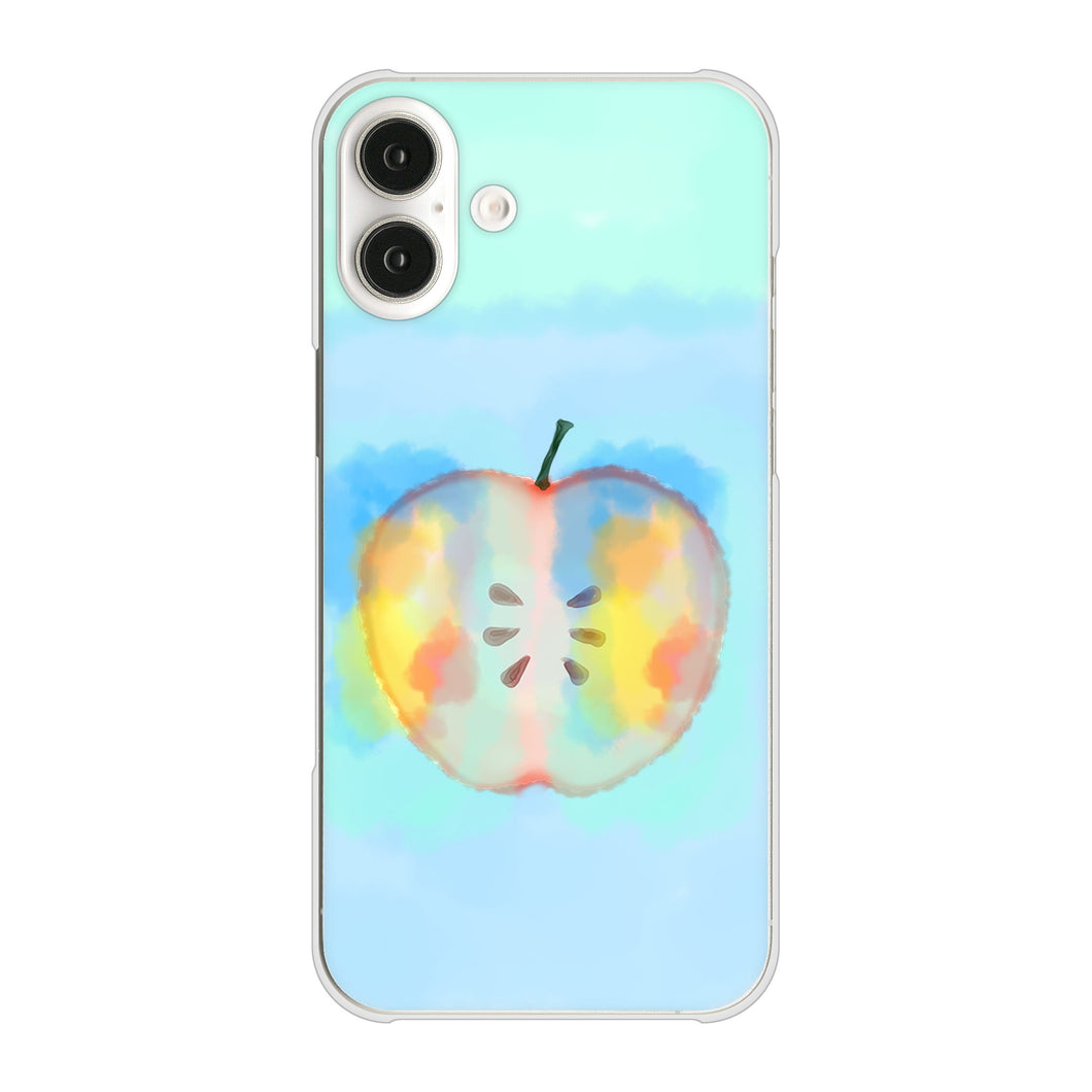 iPhone16 Plus 高画質仕上げ 背面印刷 ハードケース 【YJ181 りんご 水彩181】